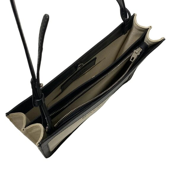 BALENCIAGA Navy Pochette Cream Black Canvas Leather - Shoulder Bag 354-052025 - Picture 7 of 8